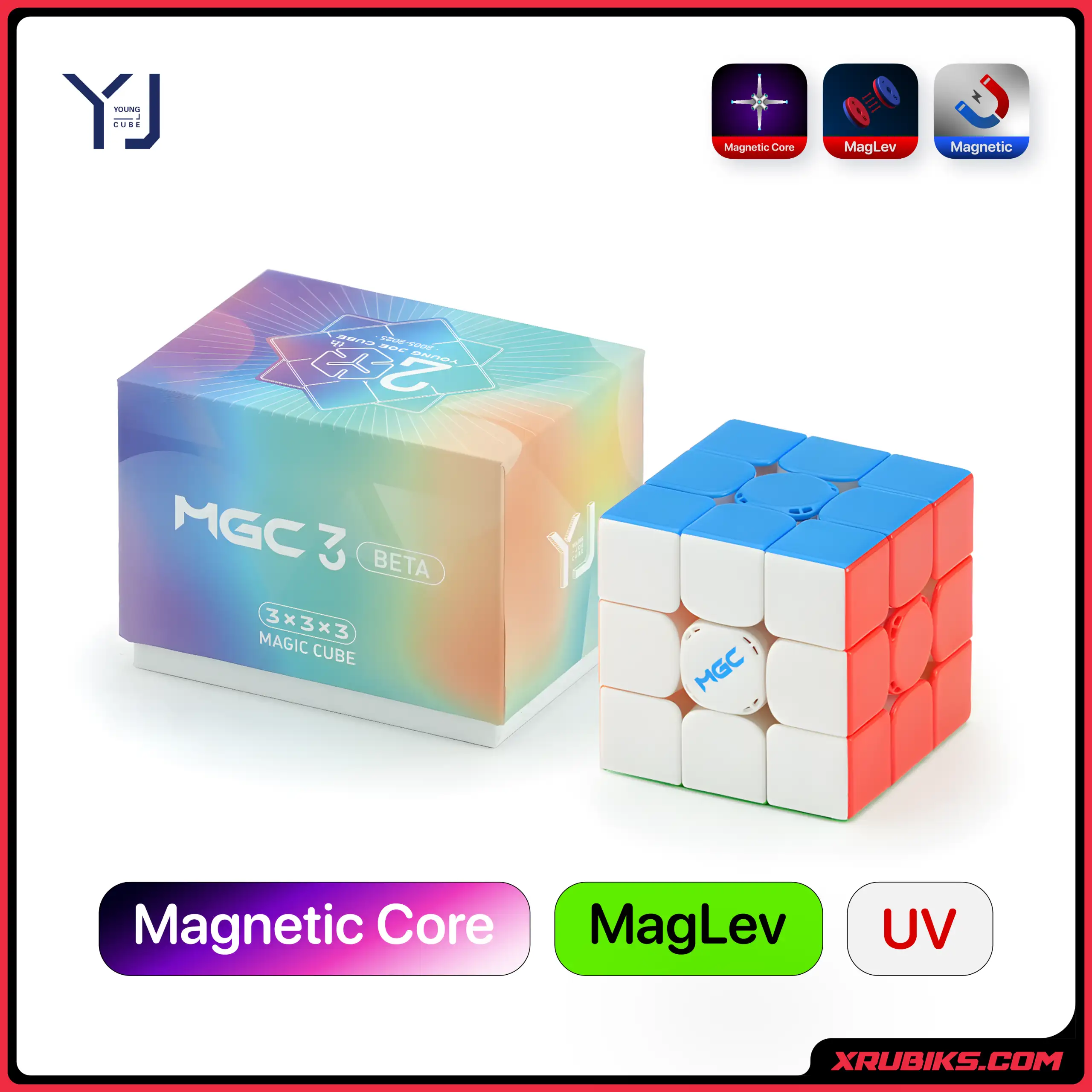 Magnectic Core YJ MGC3 Beta 3x3 (Magnetic Core + UV Coated + MagLev) (2025) - Xrubiks
